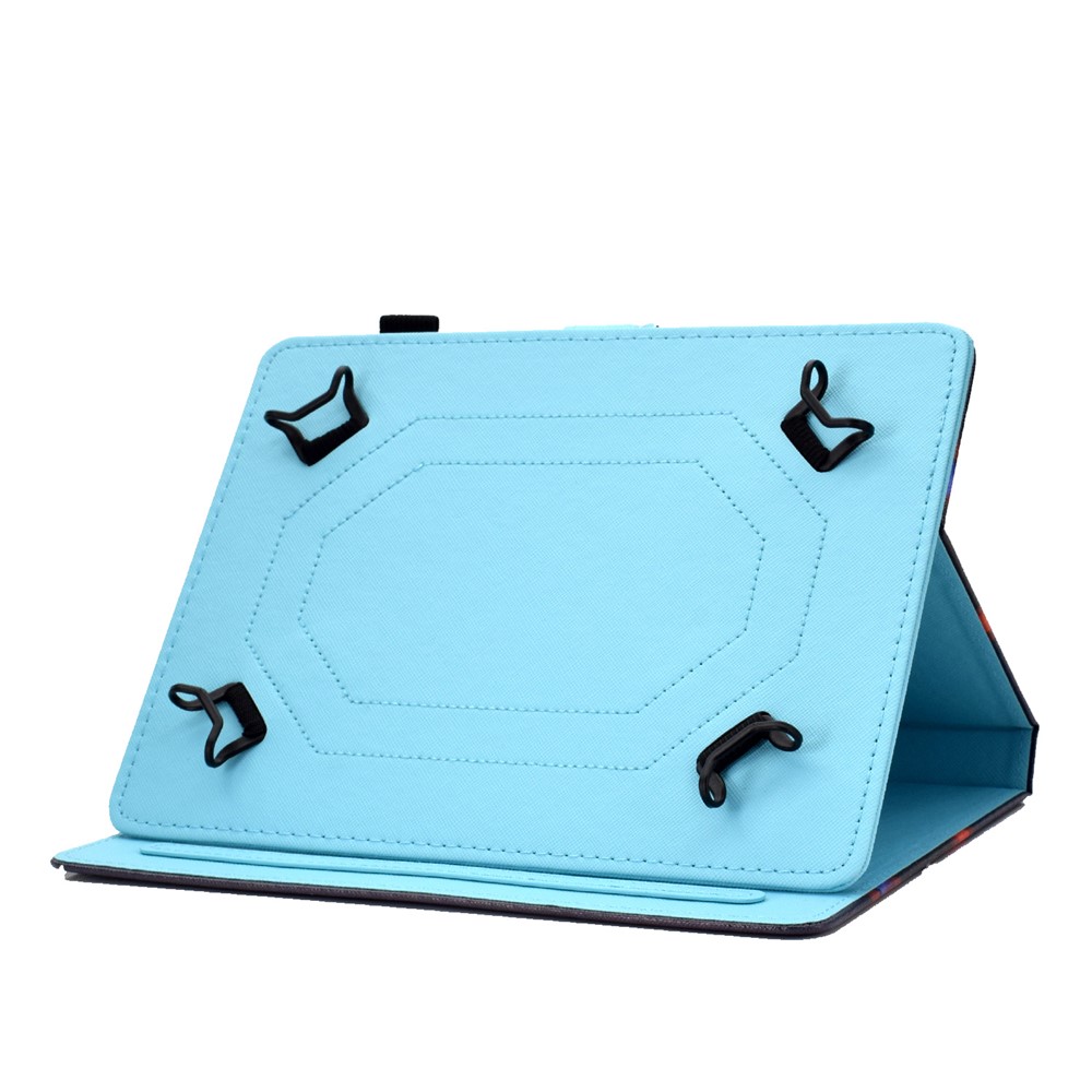 Gemustertes 10 -zoll -tablet Universal pu Leder Stand Hülle Mit Kartenhalter Für Ipad 9.7 (2018) / Microsoft Surface Go - Blaue Schmetterlinge