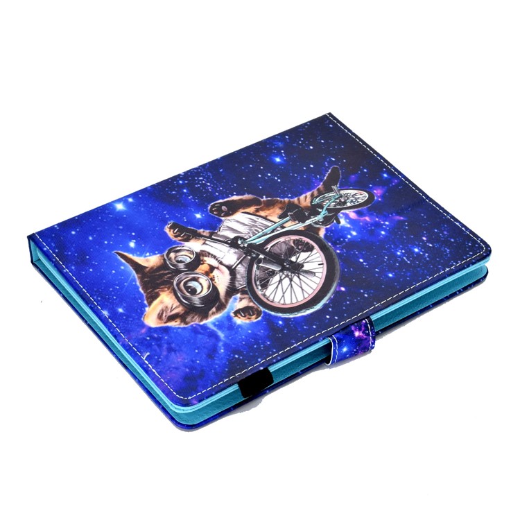 Universal Pattern Printing Card Slots Stand Leather Protective Case for 8-inch Tablet - Cycling Cat-10