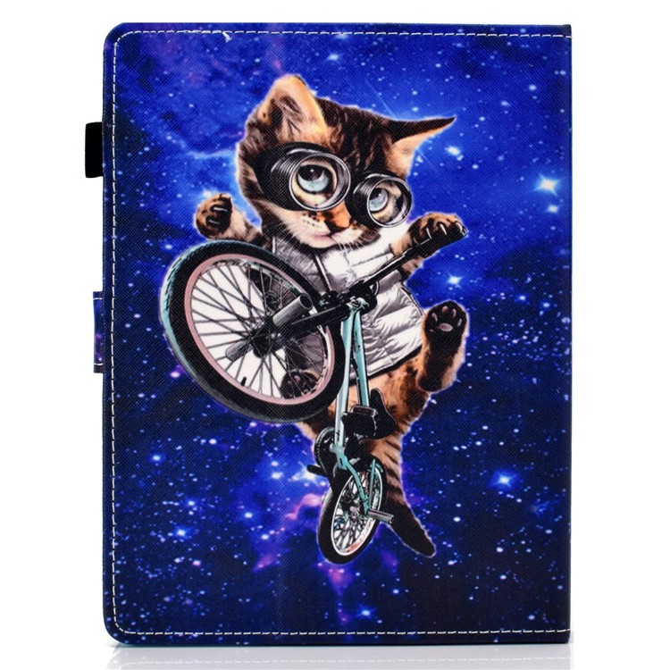 Universal Pattern Printing Card Slots Stand Leather Protective Case for 8-inch Tablet - Cycling Cat-3