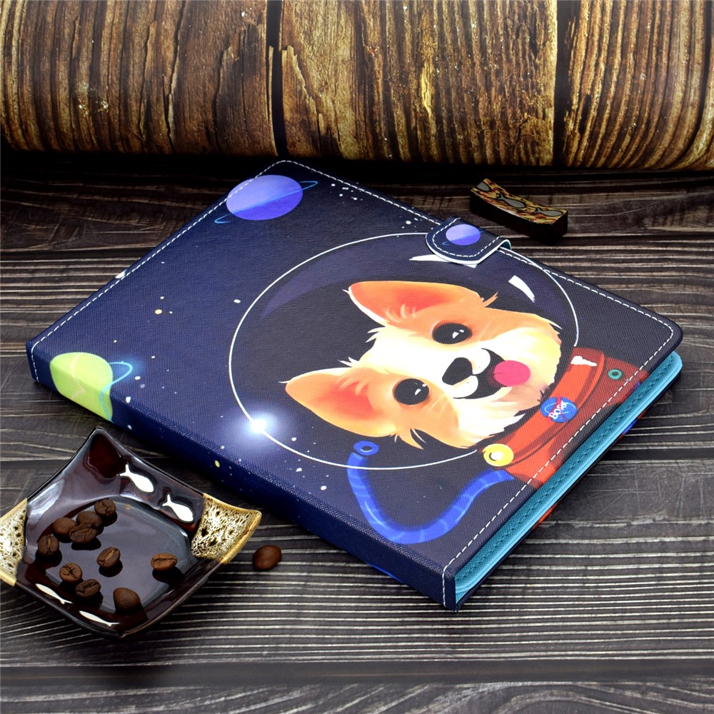 Universal Pattern Printing Card Slots Stand Leather Protective Case for 8-inch Tablet - Aerospace Dog-13
