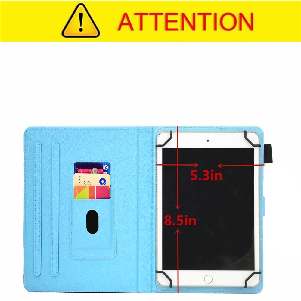 Universal Pattern Printing Card Slots Stand Leather Protective Case for 8-inch Tablet - Aerospace Dog-8