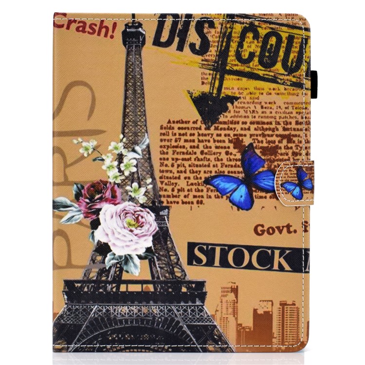 Universal Pattern Printing Card Slots Stand Leather Protective Case for 8-inch Tablet - Eiffel Tower-2