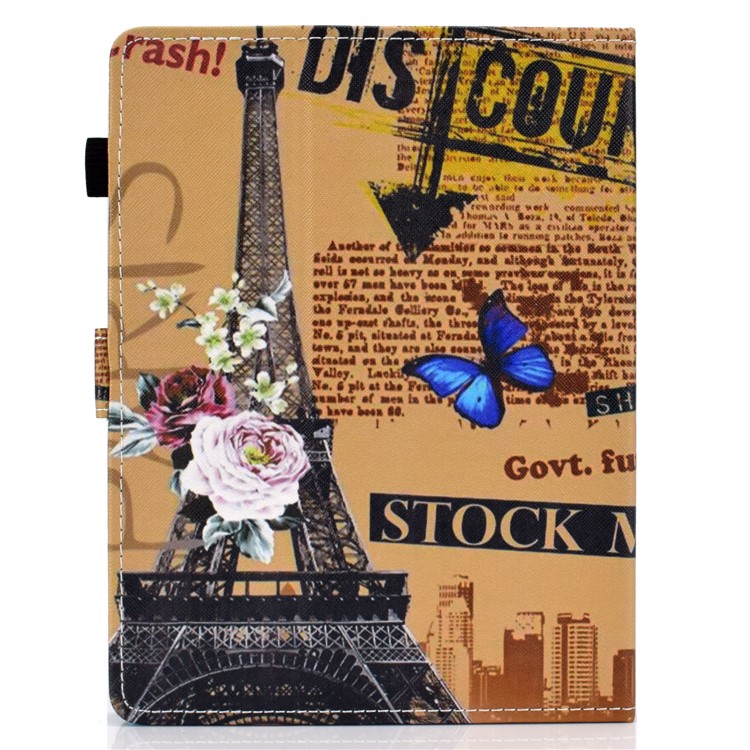 Universal Pattern Printing Card Slots Stand Leather Protective Case for 8-inch Tablet - Eiffel Tower-3