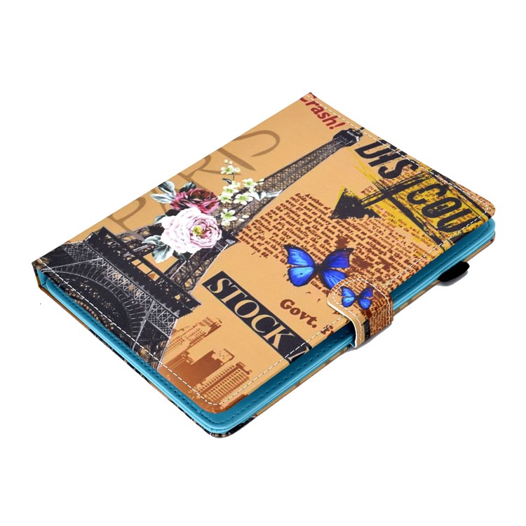 Universal Pattern Printing Card Slots Stand Leather Protective Case for 8-inch Tablet - Eiffel Tower-9