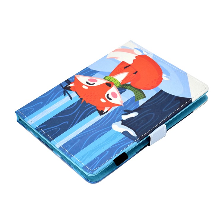 Universal Pattern Printing Card Slots Stand Leather Protective Case for 8-inch Tablet - Fox-10