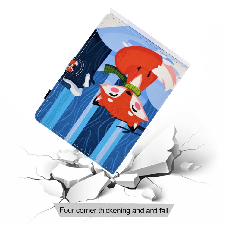 Universal Pattern Printing Card Slots Stand Leather Protective Case for 8-inch Tablet - Fox-11
