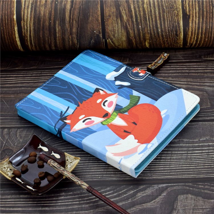 Universal Pattern Printing Card Slots Stand Leather Protective Case for 8-inch Tablet - Fox-13