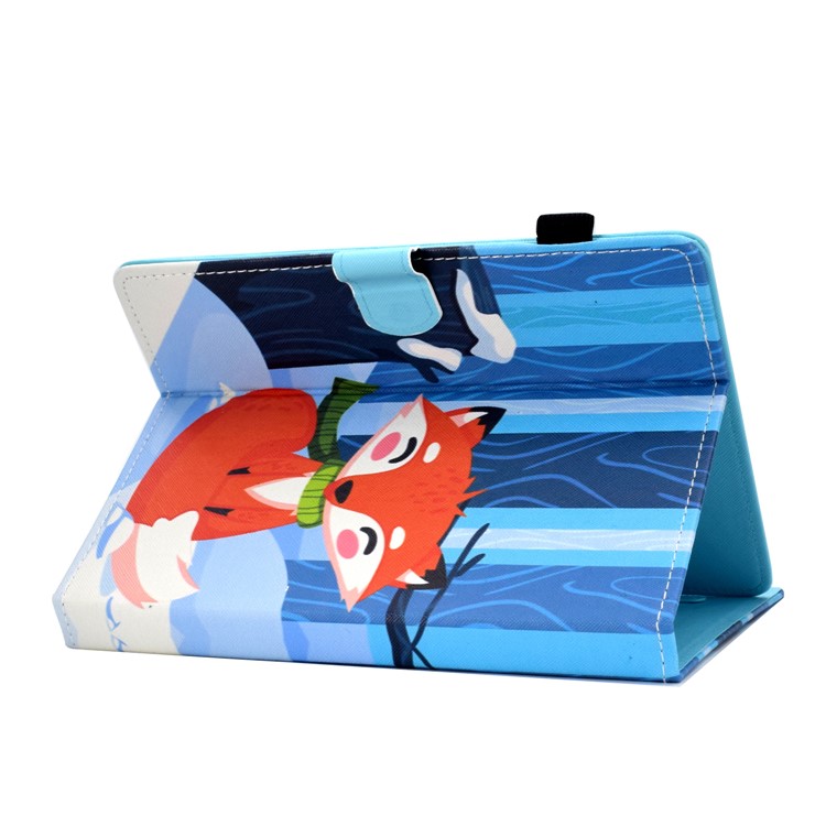 Universal Pattern Printing Card Slots Stand Leather Protective Case for 8-inch Tablet - Fox-5