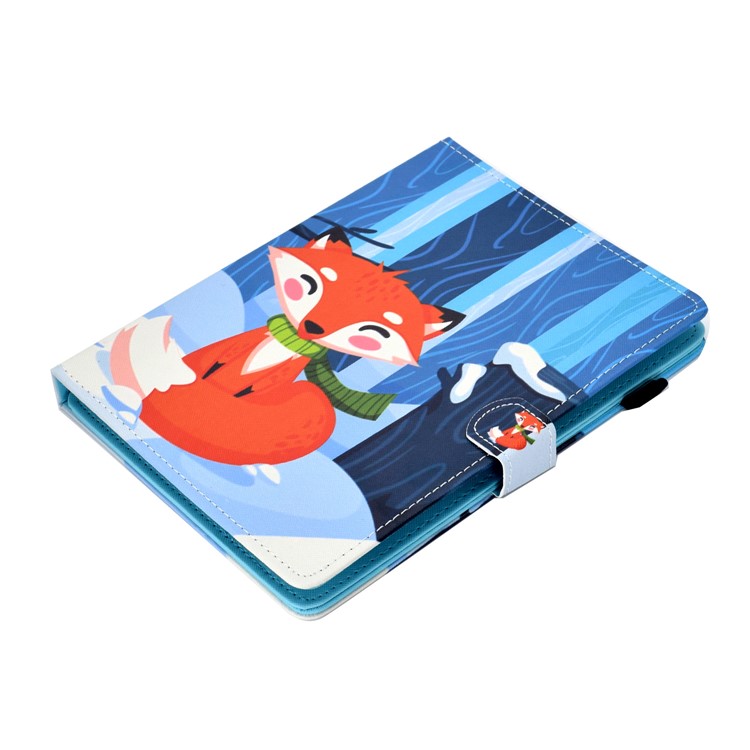 Universal Pattern Printing Card Slots Stand Leather Protective Case for 8-inch Tablet - Fox-9