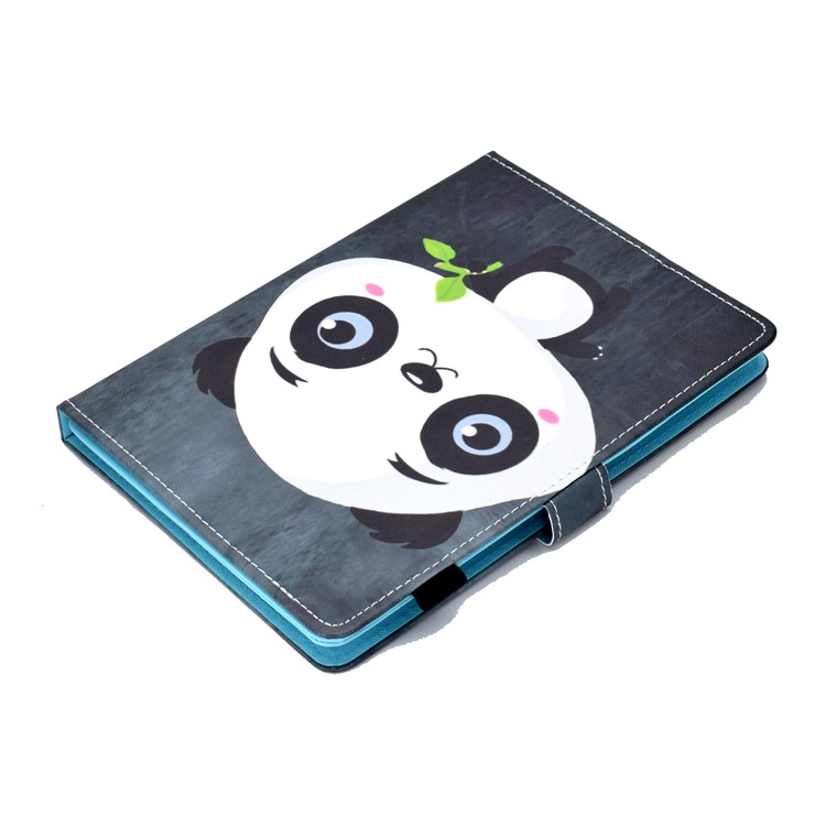 Universal Pattern Printing Card Slots Stand Leather Protective Case for 8-inch Tablet - Cute Panda-10
