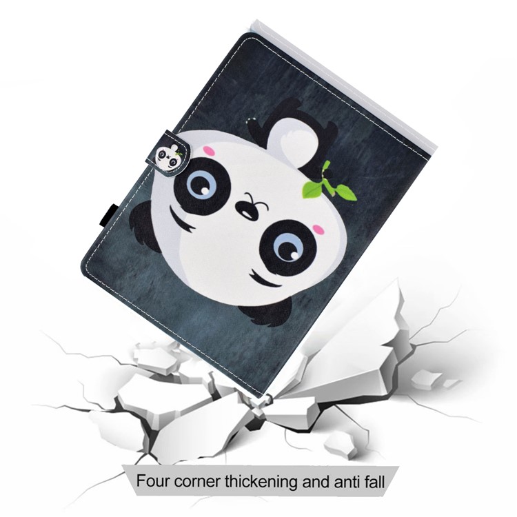 Universal Pattern Printing Card Slots Stand Leather Protective Case for 8-inch Tablet - Cute Panda-11