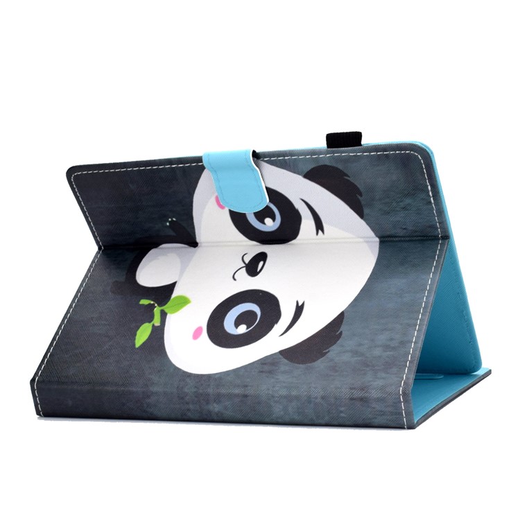 Universal Pattern Printing Card Slots Stand Leather Protective Case for 8-inch Tablet - Cute Panda-5