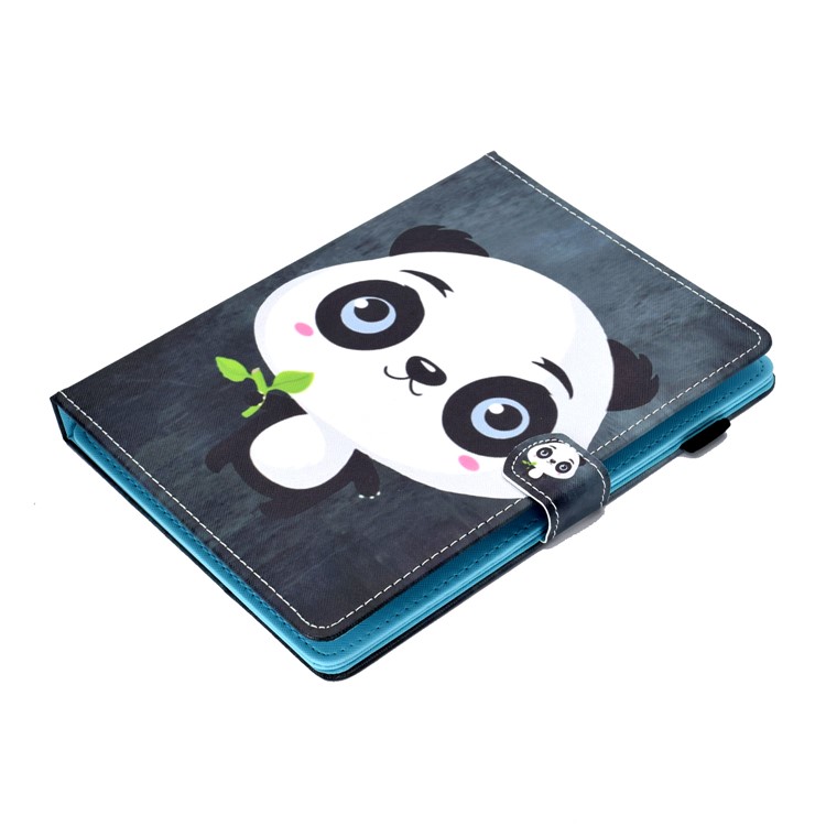 Universal Pattern Printing Card Slots Stand Leather Protective Case for 8-inch Tablet - Cute Panda-9