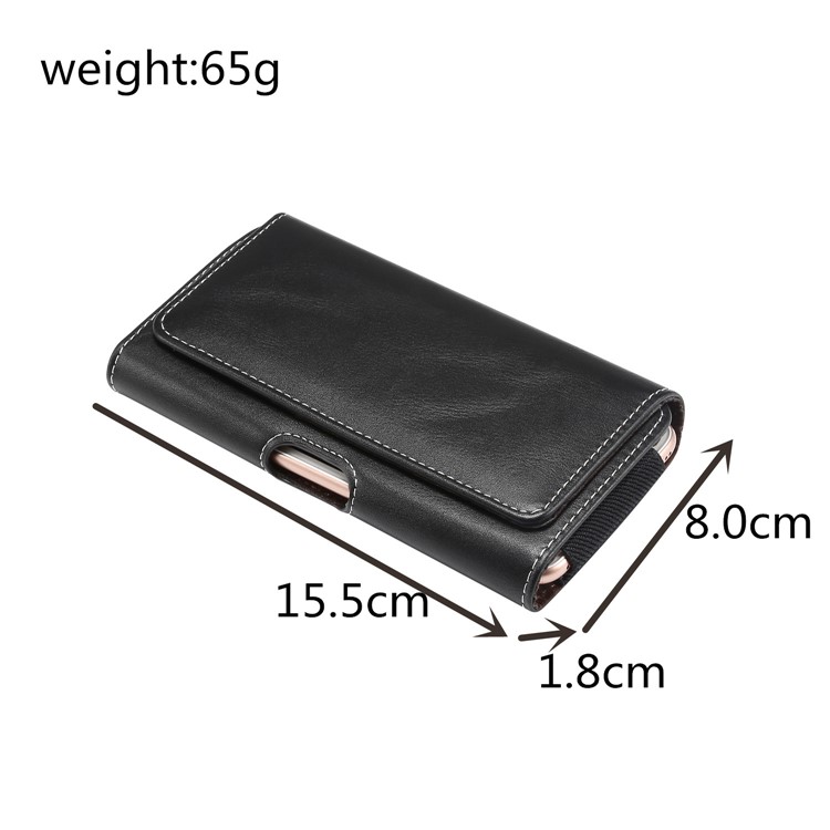 Universal Wear-resistant Leather Waist Bag Holster for Mobile Phone within 5.5-inch - Black-4