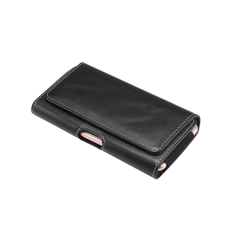 Men PU Leather Cross Matte Matte Classic Wisting Para 6.4/6.5/6.9 Pulgadas de Teléfono - Negro