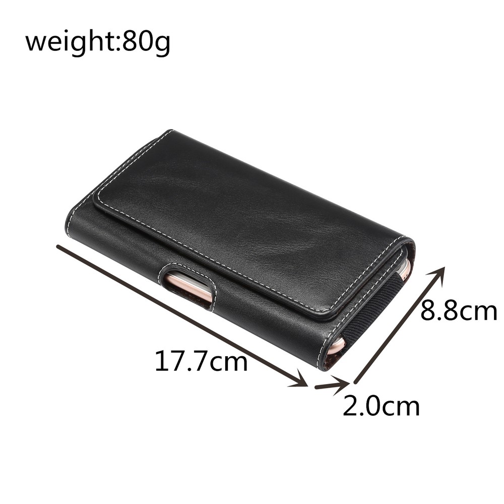 Men pu Leather Cross Matte Classic Taist Hanging Pour 6,4 / 6,5 / 6,9 Pouces Case de Téléphone - le Noir