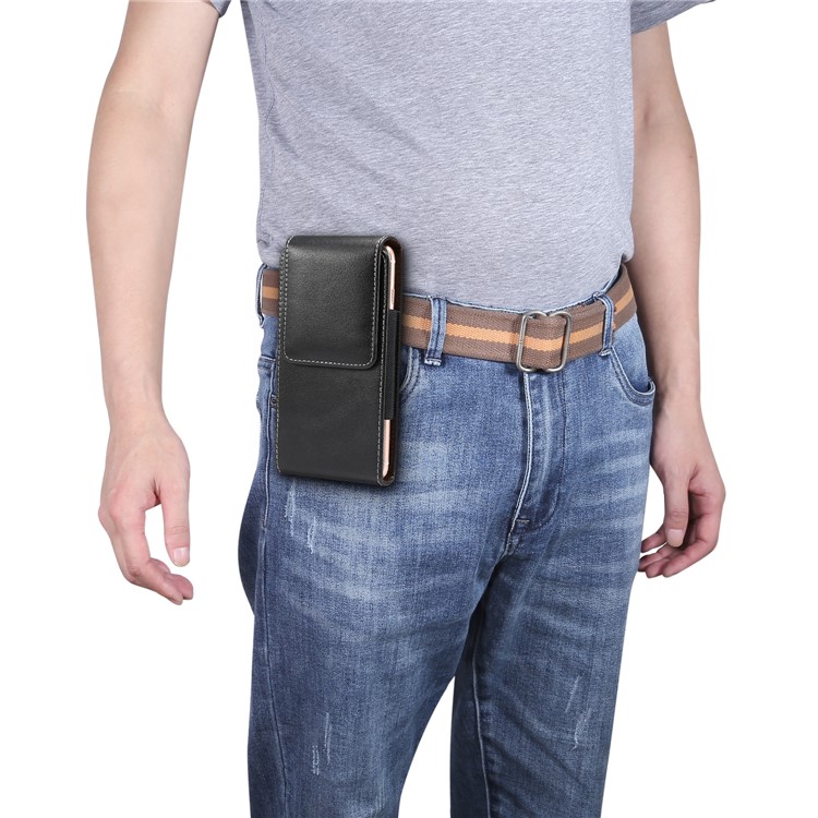 4,7-5,2 Pouces Étui En Cuir De Clip Ceinture Universelle Résistant À L'usure En Cuir Cas Pour Iphone Samsung Huawei Etc.-3
