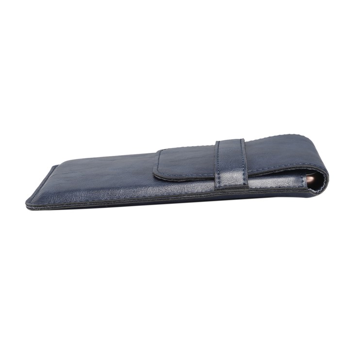 Men's Waist Bag Leather Phone Pouch Mobile Phone Case Bag, Fit for 6.4-7.21 Inches Smart Phones - Blue-11