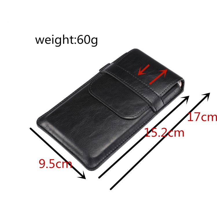 Bolso De La Caja Del Teléfono Móvil De La Bolsa Del Teléfono Del Cuero De La Bolsa De Los Hombres, Ajuste Para 4.8-6.3 Pulgadas De Teléfonos Elegantes - Negro-10