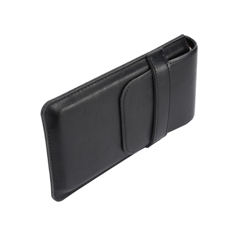 Bolso De La Caja Del Teléfono Móvil De La Bolsa Del Teléfono Del Cuero De La Bolsa De Los Hombres, Ajuste Para 4.8-6.3 Pulgadas De Teléfonos Elegantes - Negro-11