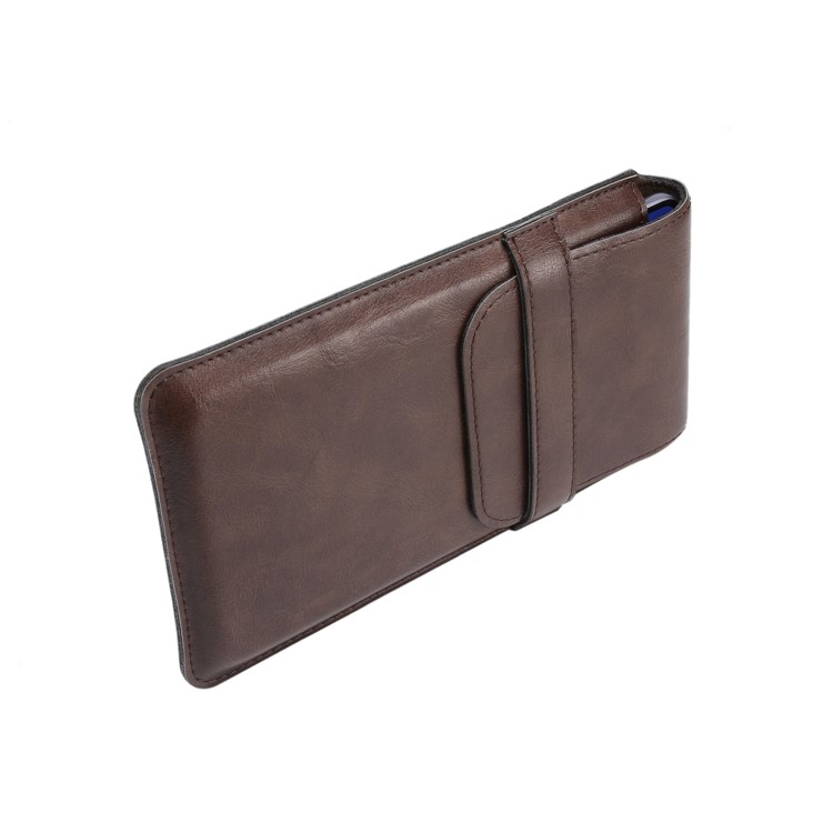 Men's Waist Bag Leather Phone Pouch Mobile Phone Case Bag, Fit for 4.8-6.3 Inches Smart Phones - Brown-12