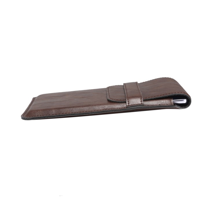 Men's Waist Bag Leather Phone Pouch Mobile Phone Case Bag, Fit for 4.8-6.3 Inches Smart Phones - Brown-13