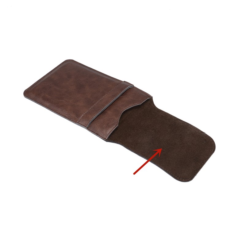 Men's Waist Bag Leather Phone Pouch Mobile Phone Case Bag, Fit for 4.8-6.3 Inches Smart Phones - Brown-16