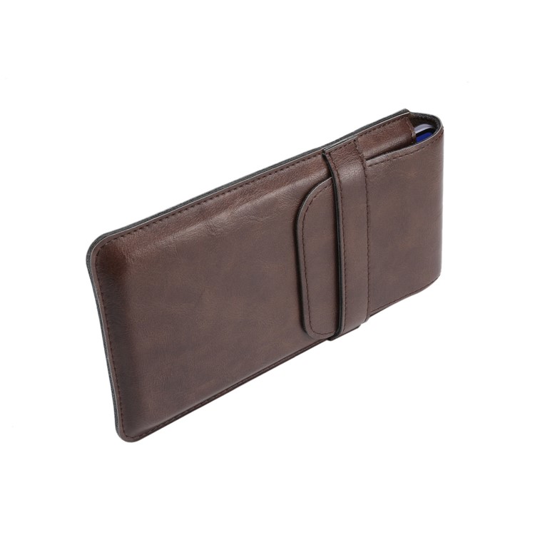 Men's Waist Bag Leather Phone Pouch Mobile Phone Case Bag, Fit for 4.8-6.3 Inches Smart Phones - Brown-9