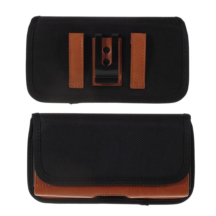 Universal Clip Hanging Waist Bag Card Holder Pouch Leather Phone Case for 5.5 inch Smartphones - Orange-1