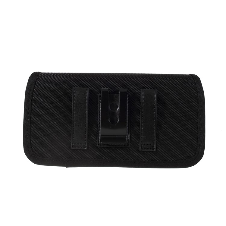 Universal Clip Hanging Waist Bag Card Holder Pouch Leather Phone Case for 5.5 inch Smartphones - All Black-2