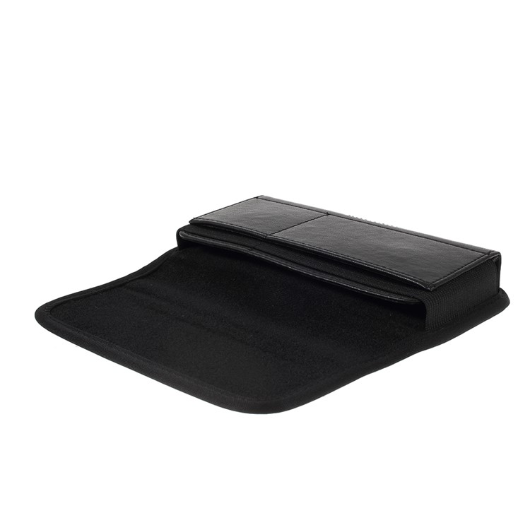 Universal Clip Hanging Waist Bag Card Holder Pouch Leather Phone Case for 5.5 inch Smartphones - All Black-5
