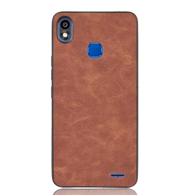 Leather Coated TPU Case for Infinix Smart 2 HD X609 - Brown-2