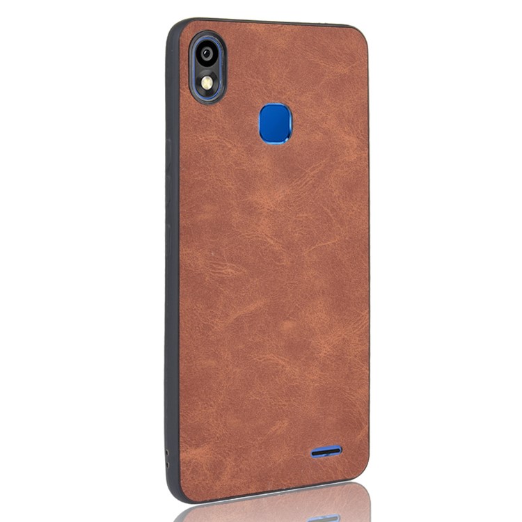 Leather Coated TPU Case for Infinix Smart 2 HD X609 - Brown-3