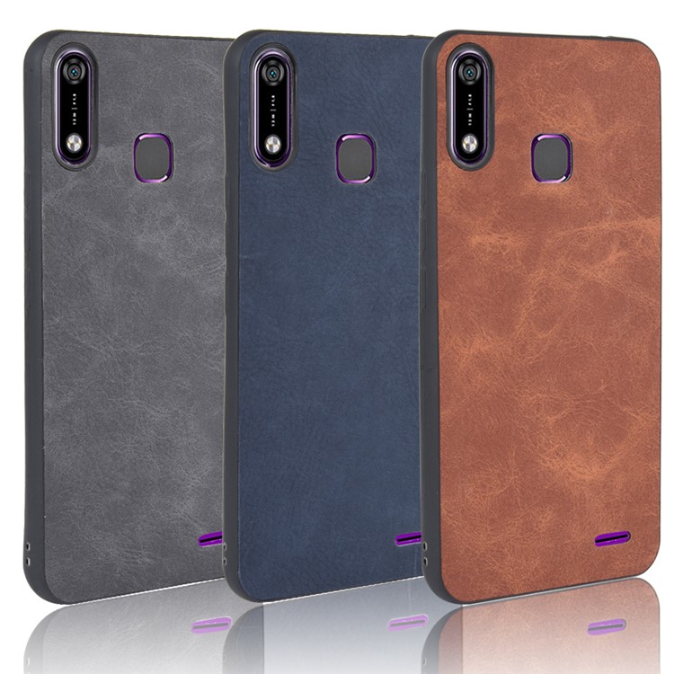 PU Leather Coated TPU + PC Hybrid Phone Casing for Infinix Hot 7 X624 - Brown-7