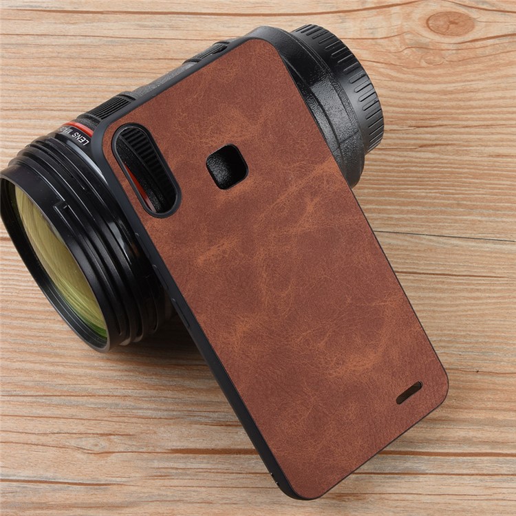 PU Leather Coated TPU + PC Hybrid Phone Casing for Infinix Hot 7 X624 - Brown-8