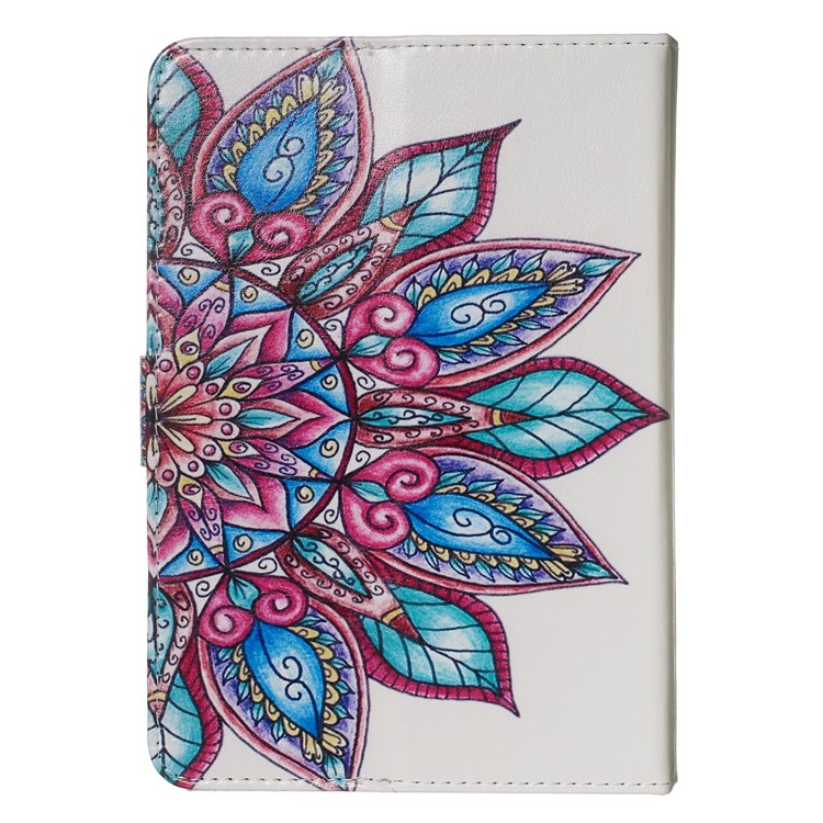 Brieftasche Aus Leder Mit Musterdruck Für 10-Zoll-Tablet-PC - Kolorierte Blume-2