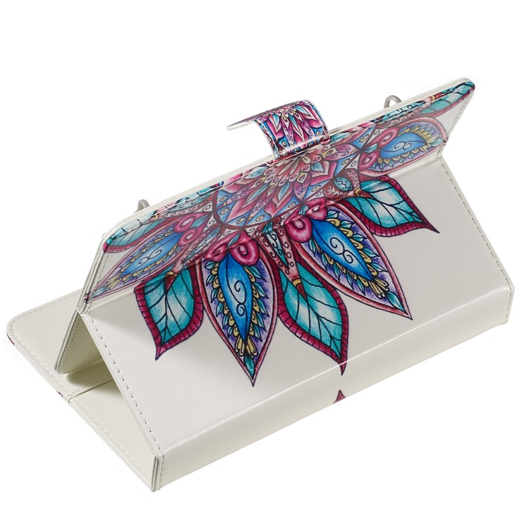 Brieftasche Aus Leder Mit Musterdruck Für 10-Zoll-Tablet-PC - Kolorierte Blume-3
