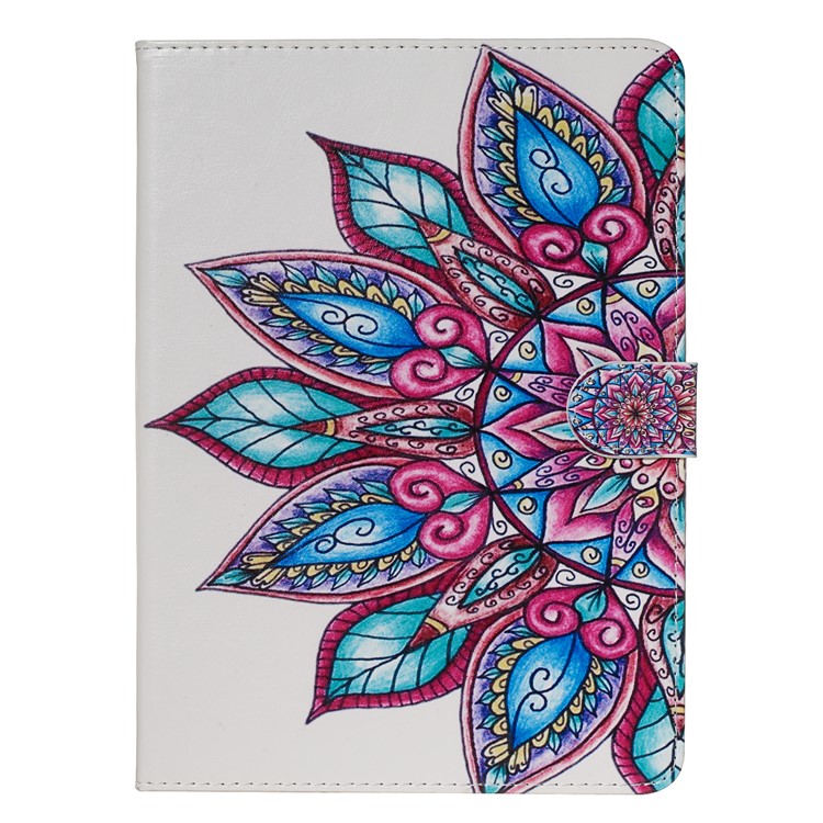 Brieftasche Aus Leder Mit Musterdruck Für 10-Zoll-Tablet-PC - Kolorierte Blume-4