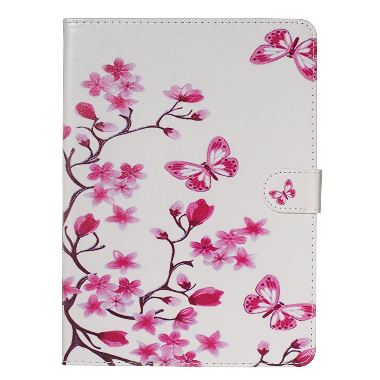 Pattern Printing Universal Leather Wallet Case for 7-inch Tablet PC - Flower and Butterfly-4