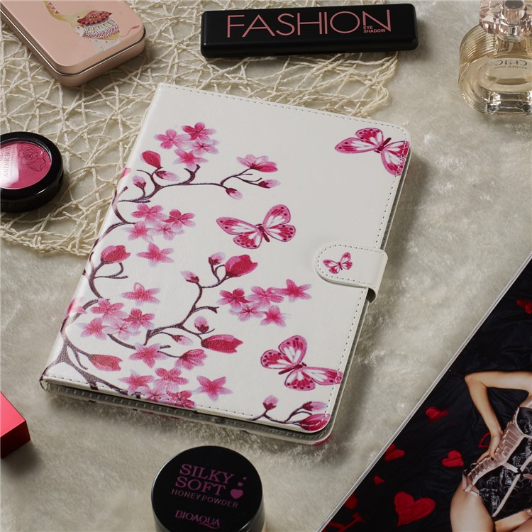 Pattern Printing Universal Leather Wallet Case for 7-inch Tablet PC - Flower and Butterfly-5