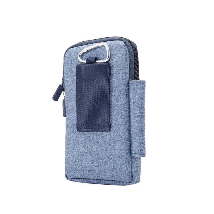 Riñonera Lavable De Lona Con Cremallera Para Teléfono, Tamaño Interno: 10 X 17 X 2.5 Cm - Azul-3