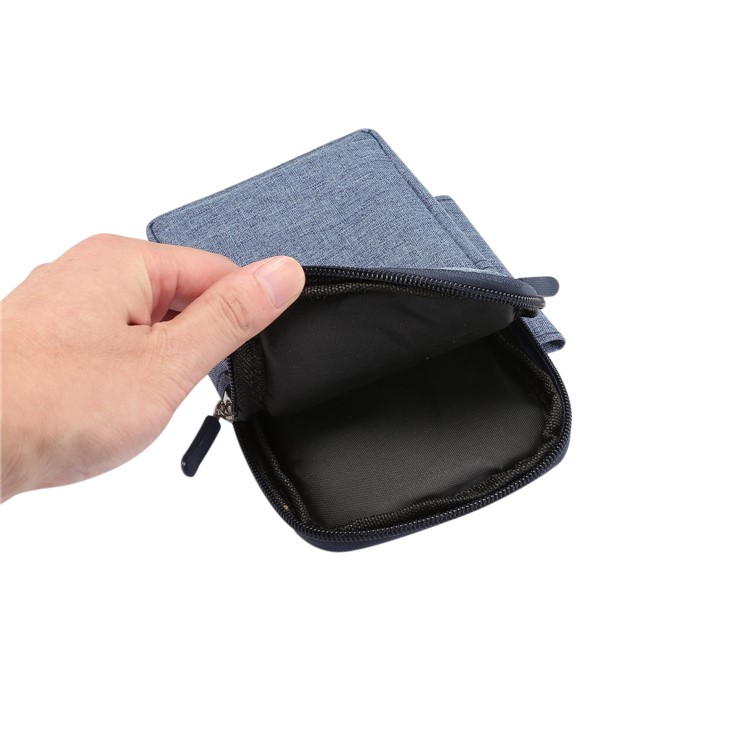 Riñonera Lavable De Lona Con Cremallera Para Teléfono, Tamaño Interno: 10 X 17 X 2.5 Cm - Azul-7