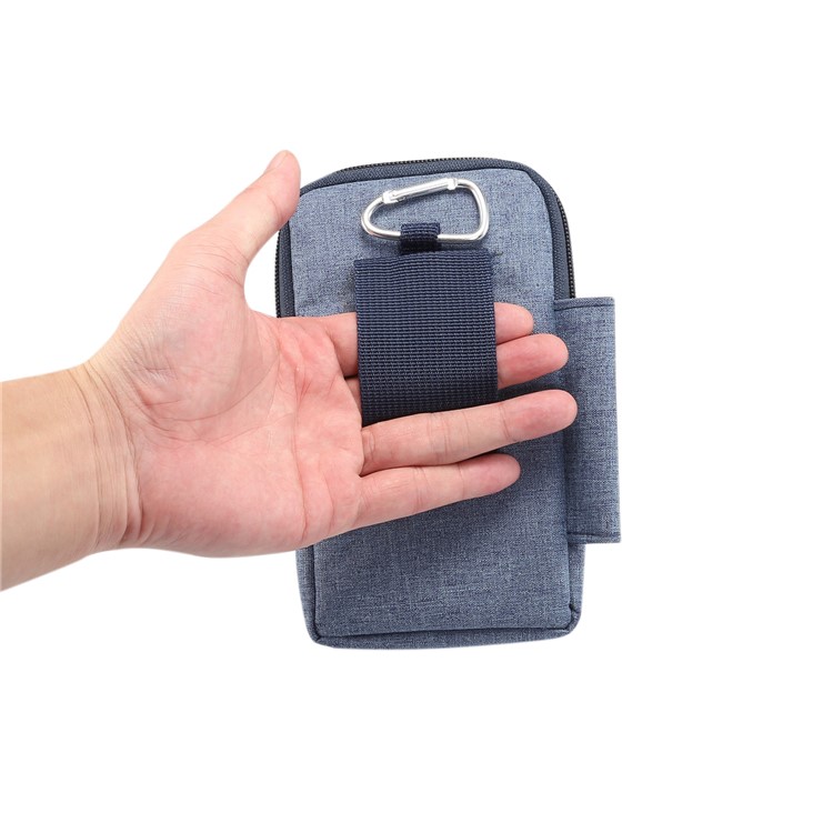 Riñonera Lavable De Lona Con Cremallera Para Teléfono, Tamaño Interno: 10 X 17 X 2.5 Cm - Azul-8