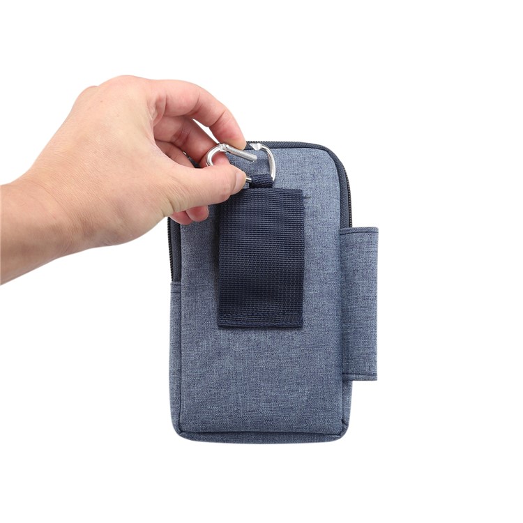 Riñonera Lavable De Lona Con Cremallera Para Teléfono, Tamaño Interno: 10 X 17 X 2.5 Cm - Azul-9