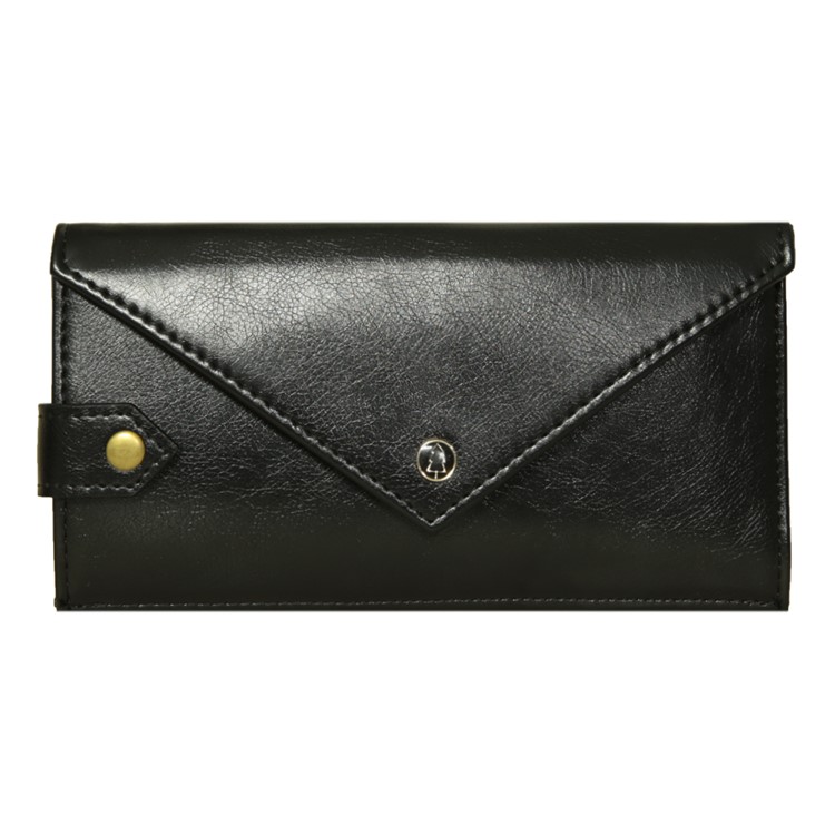 Envelope-shaped PU Leather Wallet Phone Bag Case for 5.5-6.5 inch Smartphones - Black-2
