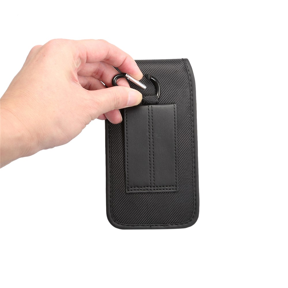 Oxford Tuch Nylon Universal Clip Hängen Gürteltasche Kartenhalter Beutel Männer Handytasche Für 5.5-6.3inch Smartphones - Schwarz-10