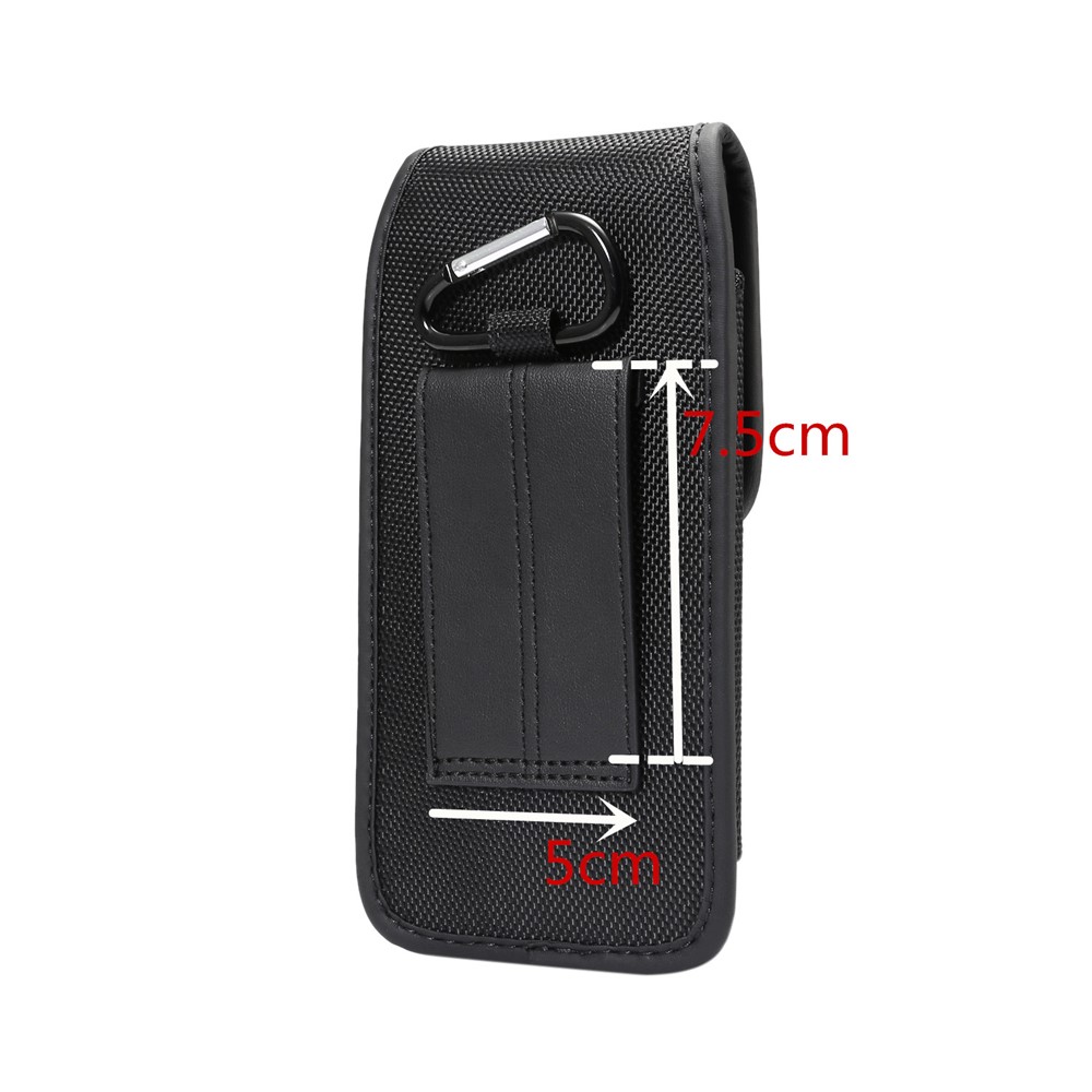 Oxford Cloth Nylon Universal Clip Hanging Waist Bag Card Holder Pouch Men Mobile Phone Bag for 5.5-6.3inch Smartphones - Black-6