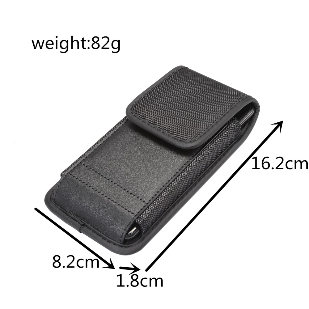 Oxford Cloth Nylon Universal Clip Hanging Waist Bag Card Holder Pouch Men Mobile Phone Bag for 5.5-6.3inch Smartphones - Black-8