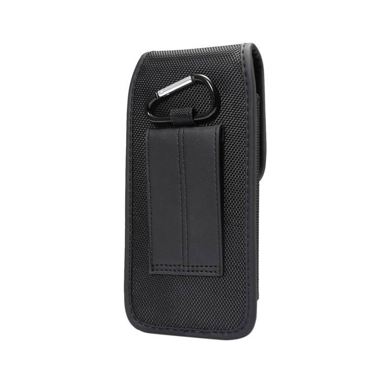 Clipe Universal Oxford Pano Nylon Pendurado Cintura Cintura Cartão Titular Bolsa Homens Mobile Phone Saco Para 4.7-5.3inch Smartphones - Preto