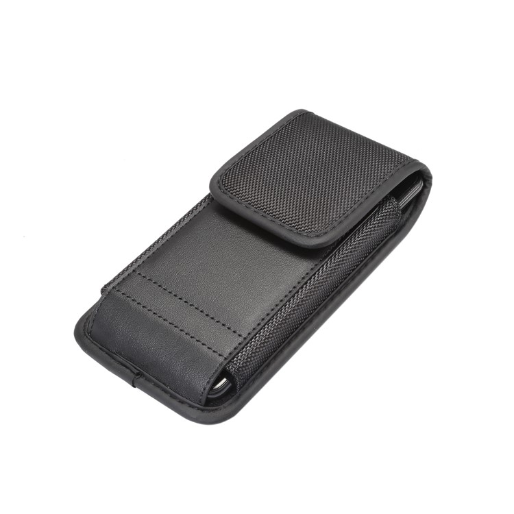 Universal Clip Oxford Tuch Nylon Hängende Taille Bag Kartenhalter Pouch Männer Handytasche Für 4,7-5.3inch Smartphones - Schwarz